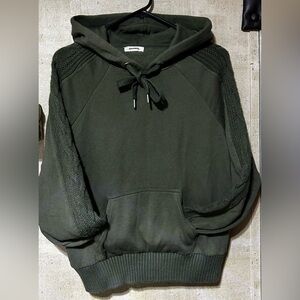 Garage Dark Green Knit Accent Hoodie